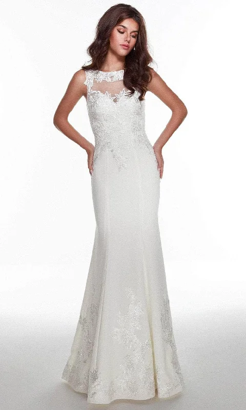 Embroidered Satin Dress Alyce Paris 7015 - Embroidered Sleeveless Bateau Wedding Dress Embroidered Satin Dress Alyce Paris 7015 - Embroidered Sleeveless Bateau Wedding Dress