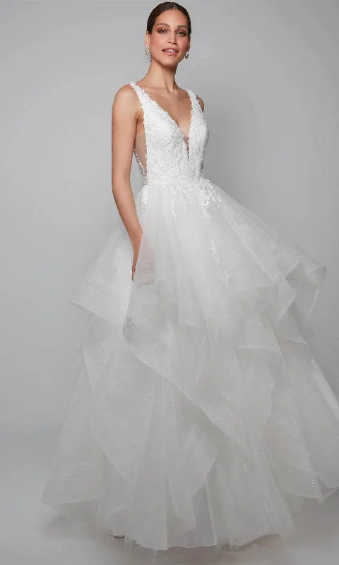Strapless Ball Gown Alyce Paris 7082 - Sleeveless Embroidered Wedding Gown