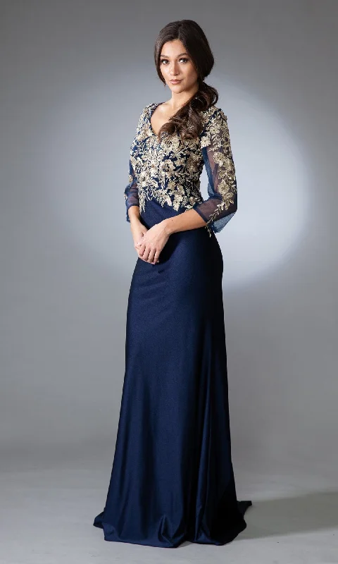 Floral Gown Amelia Couture Long Formal Dress 7039