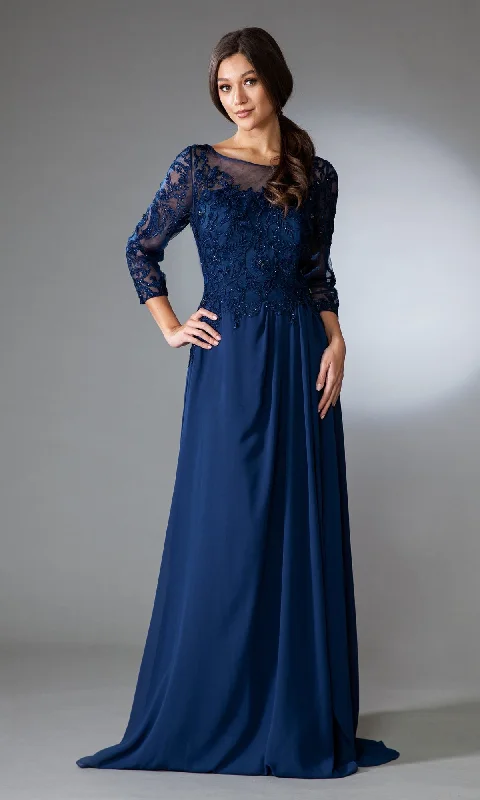 Satin Dress Amelia Couture Long Formal Dress 7043