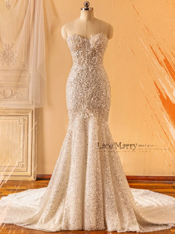 Long Sleeve Dress ANTONELLA / Exclusive Sparkling Wedding Dress