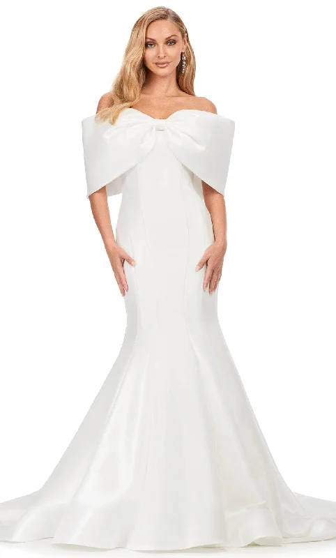 Vintage-Inspired Gown Ashley Lauren 11380 - Bow-Infused Exquisite Bridal Gown
