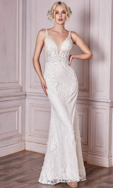 Timeless Lace Dress Cinderella Divine Bridal CDS403W - V-neck Bridal Gown