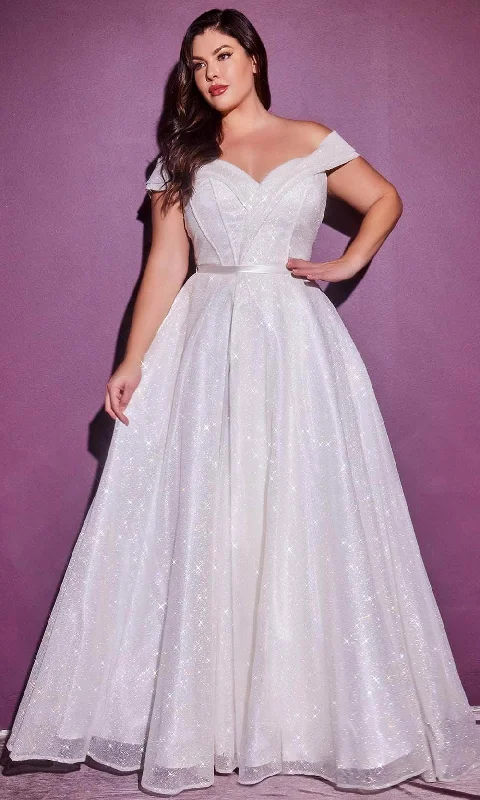 Empire Waist Gown Cinderella Divine - Glitter A-Line Bridal Gown CD214W - 1 pc Off White In Size 16 Available Empire Waist Gown Cinderella Divine - Glitter A-Line Bridal Gown CD214W - 1 pc Off White In Size 16 Available