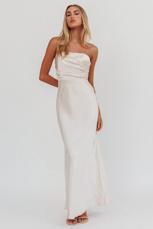 Custom Gown City Of Stars Strapless Maxi Dress Champagne