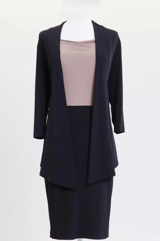 Classic Satin Dress Connected Apparel Plus Size Short Jacket Dress