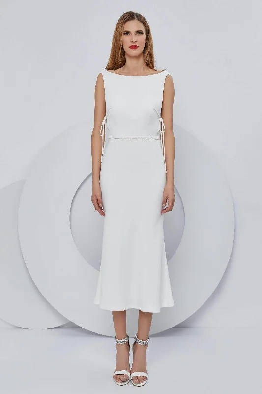 Custom Gown Cristallini - Cowl Back Crepe Formal Dress SKA1196