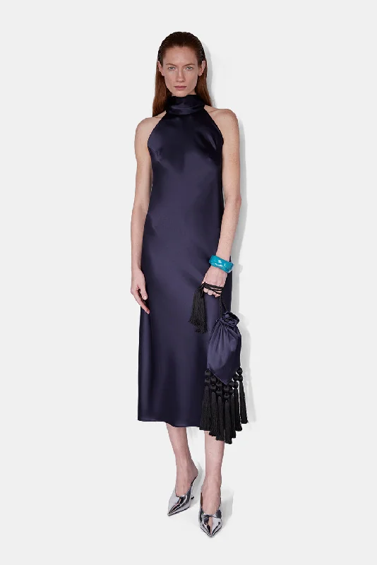 Backless Gown CROPPED SIENNA DRESS - MIDNIGHT