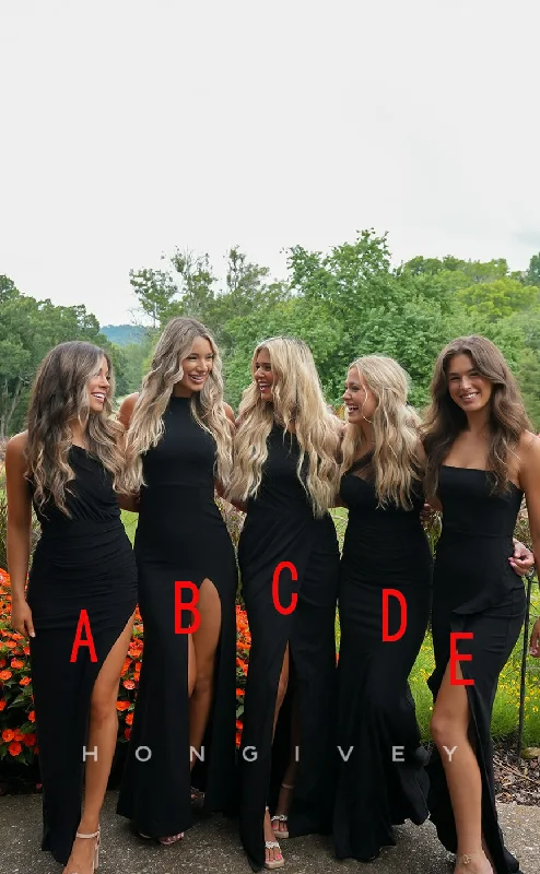 Wedding Gown HB044 - Sexy Satin Fitted Different Styles Cheap With Side Slit Floor-Length Prom Party Bridesmaid Dress Wedding Gown HB044 - Sexy Satin Fitted Different Styles Cheap With Side Slit Floor-Length Prom Party Bridesmaid Dress