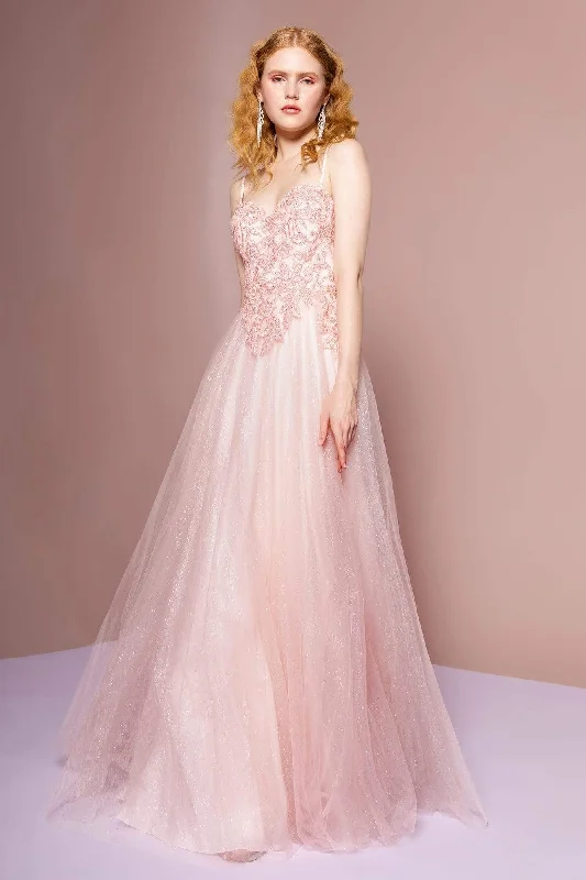 Embroidered Satin Dress Elizabeth K GL2694