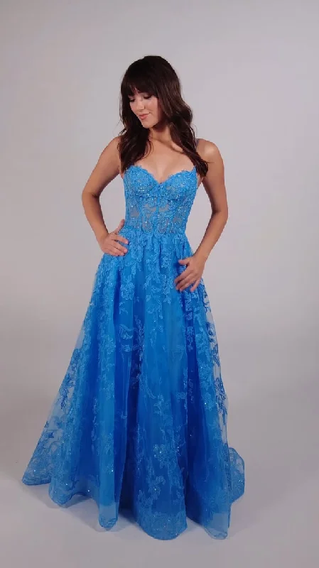 Ellie Wilde A-Line Lace Prom Dress EW35226