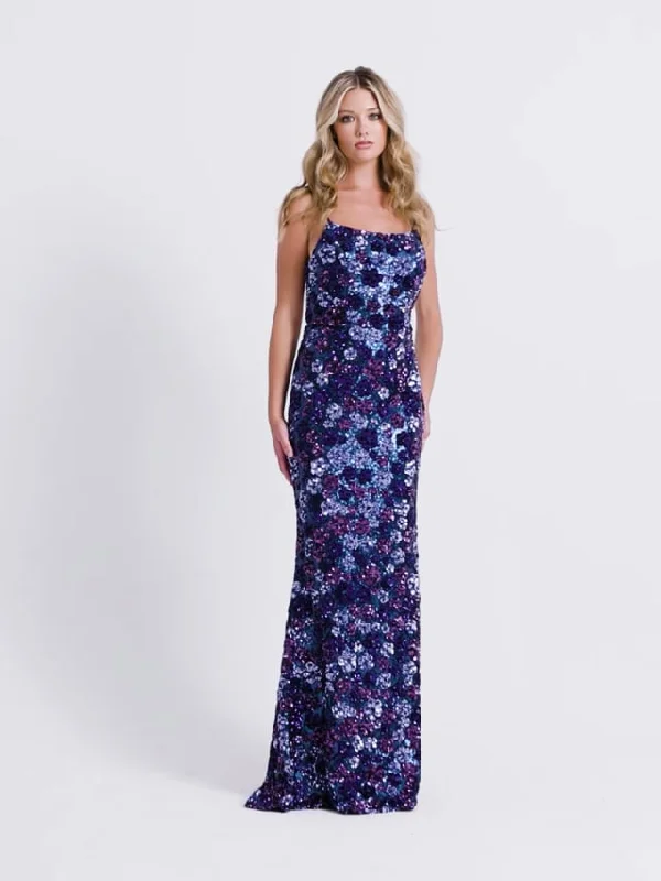 Faviana Long Floral Sequin Prom Dress 11037