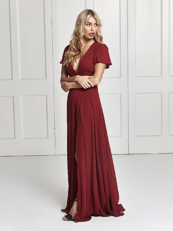Embellished Gown Jeanne dress - Deep red