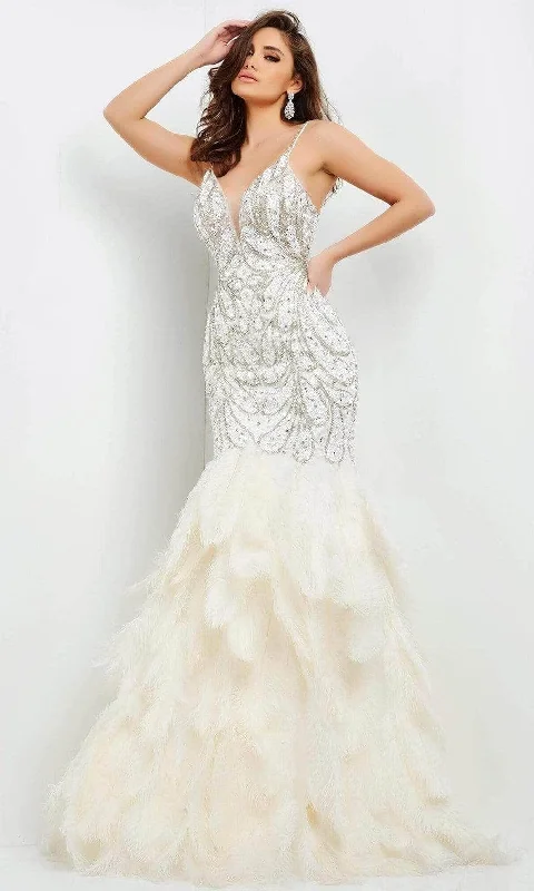 Lace Dress Jovani 04625SC - Tiered Trumpet Prom Dress