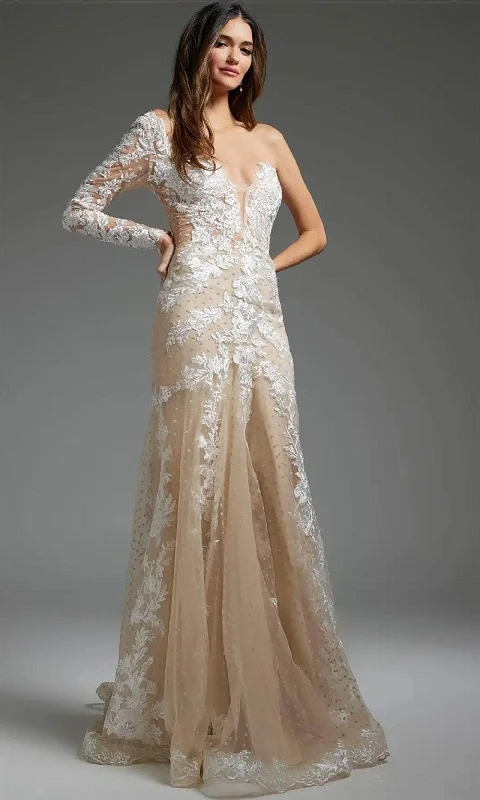 Beautiful Wedding Gown Jovani JB06650 - Beaded Trumpet Bridal Gown