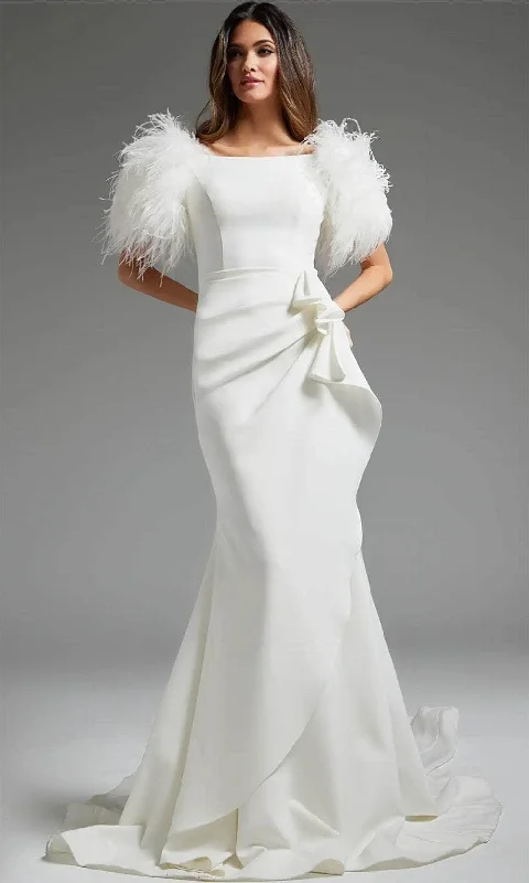 Soft Tulle Dress Jovani JB09153 - Draped Mermaid Bridal Gown