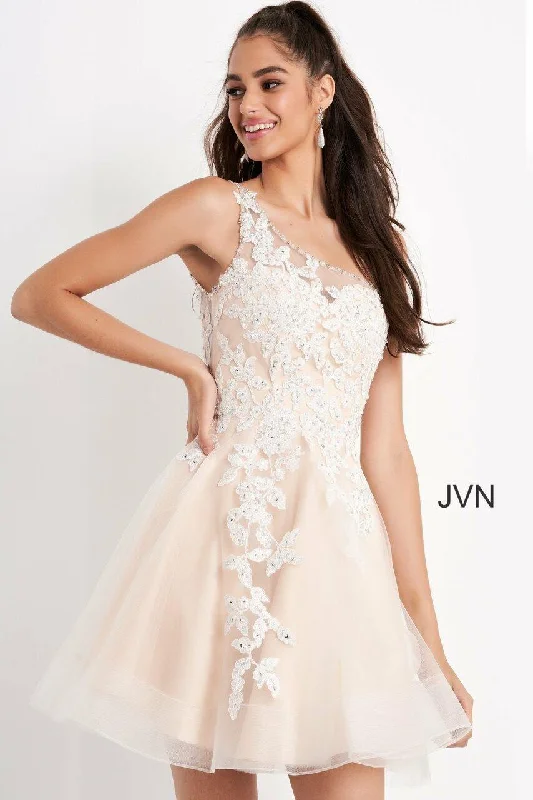 Jovani 04705 Short One Shoulder Homecoming Dress