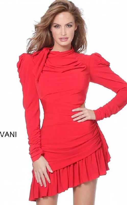 Jovani M3076 Short Puff Sleeve Cocktail Dress