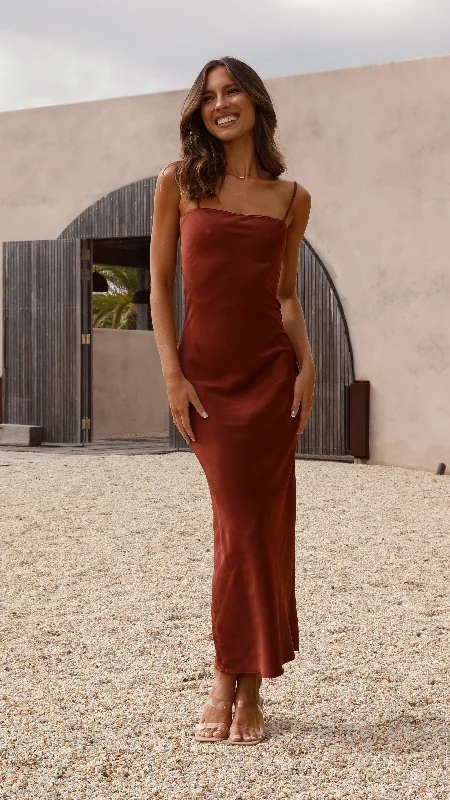 Sleeveless Dress Keira Maxi Dress - Rust