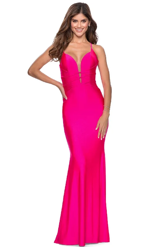 Ruched Bodice Dress La Femme 28905 Dress