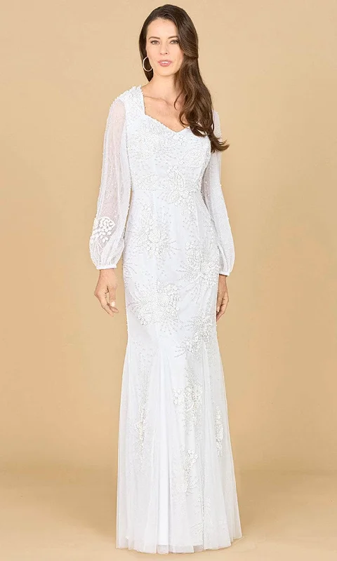 Asymmetrical Hem Dress Lara Dresses 51178 - Long Sleeve Mermaid Bridal Dress