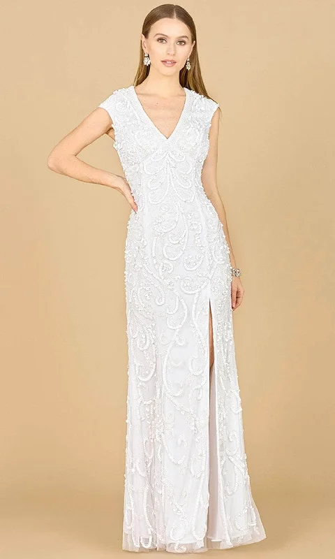 Stunning Chiffon Dress Lara Dresses 51184 - Swirl Beaded Sheath Wedding Dress