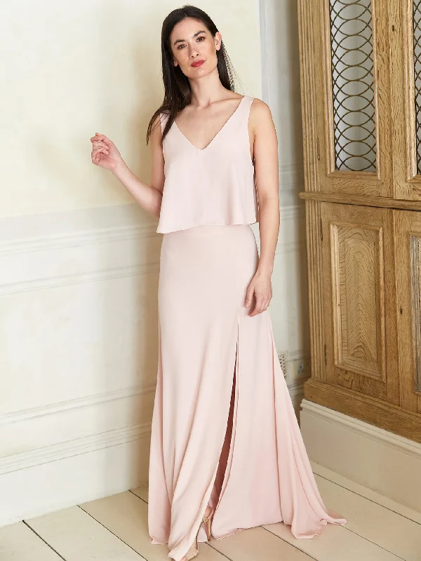 Tailored Wedding Dress Luisa blush skirt & top set