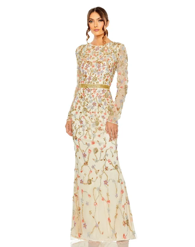 Floral Appliqué Gown Mac Duggal 6016 Dress