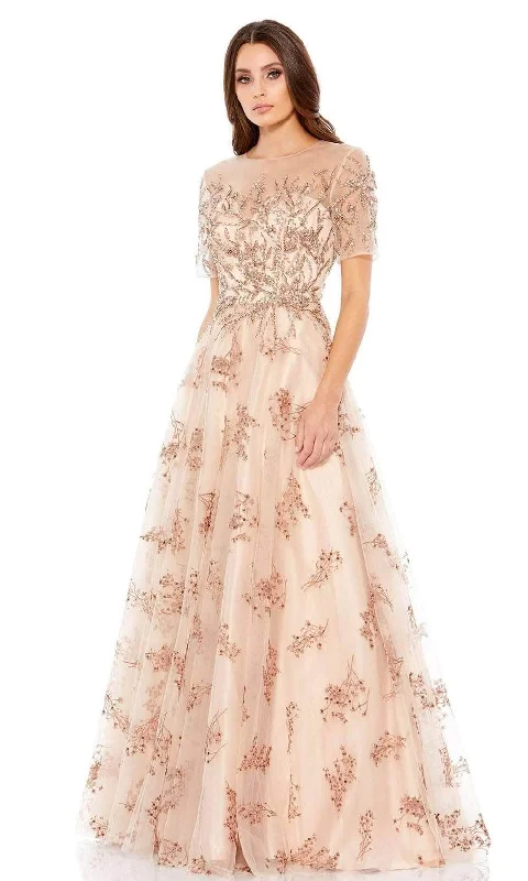 Off-Shoulder Dress Mac Duggal - Short Sleeve A-Line Evening Dress 79317D - 1 pc Champagne In Size 14 Available Off-Shoulder Dress Mac Duggal - Short Sleeve A-Line Evening Dress 79317D - 1 pc Champagne In Size 14 Available