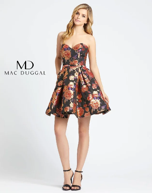 Mac Duggal 67641 Short Strapless Floral Dress