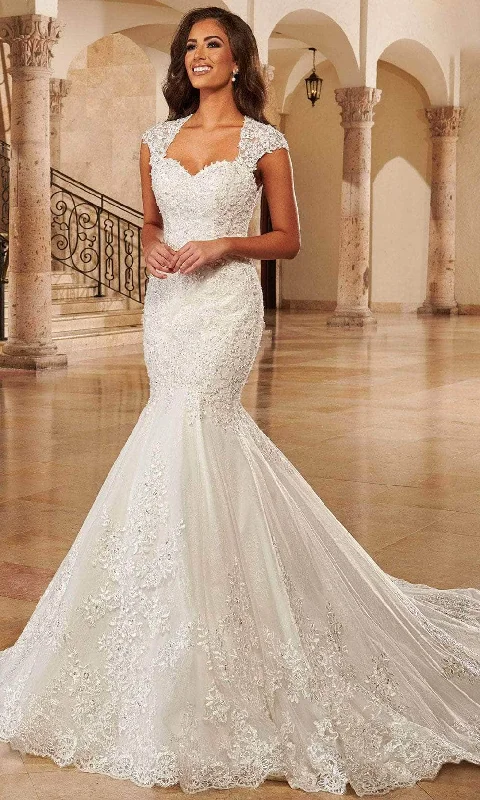Wedding Gown Mary's Bridal MB4119 - Sweetheart Neck With Cap Sleeves Bridal Gown