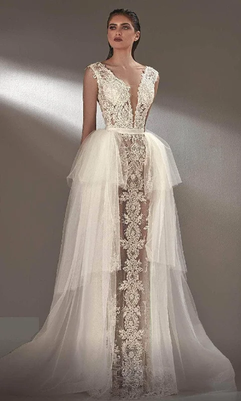 Sparkle Ball Gown MNM COUTURE K3905 - Sleeveless Beaded Lace Bridal Dress