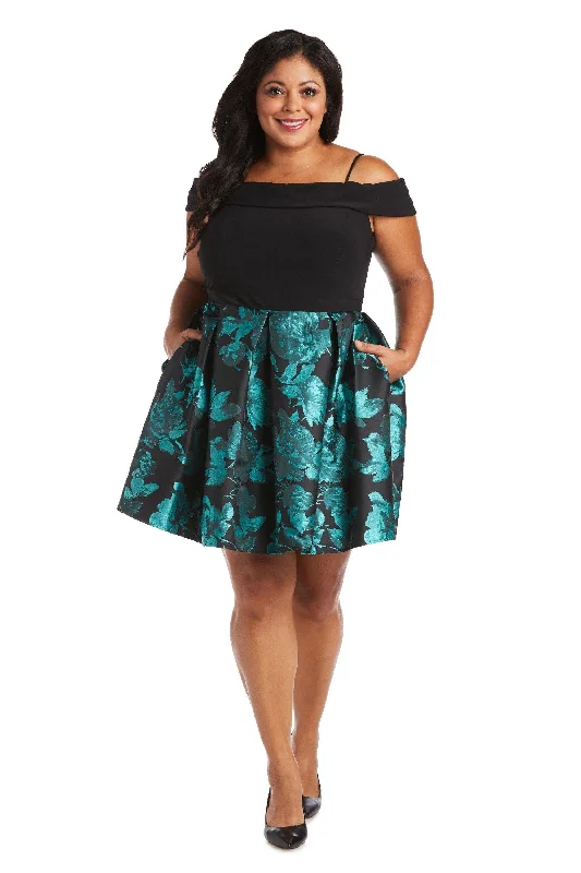 Morgan & Co 12554WM Short Plus Size Cocktail Dress