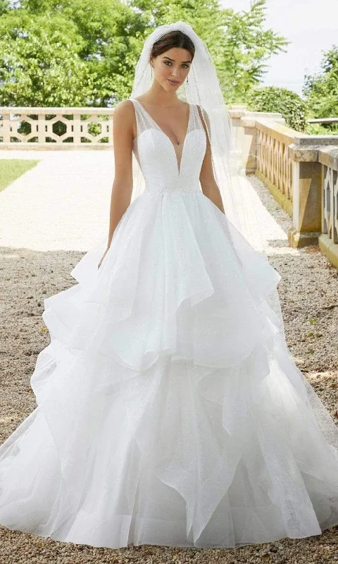 Regal Gown Mori Lee Bridal - 5818 Stella Tulle Tiered Ruffle Wedding Ballgown