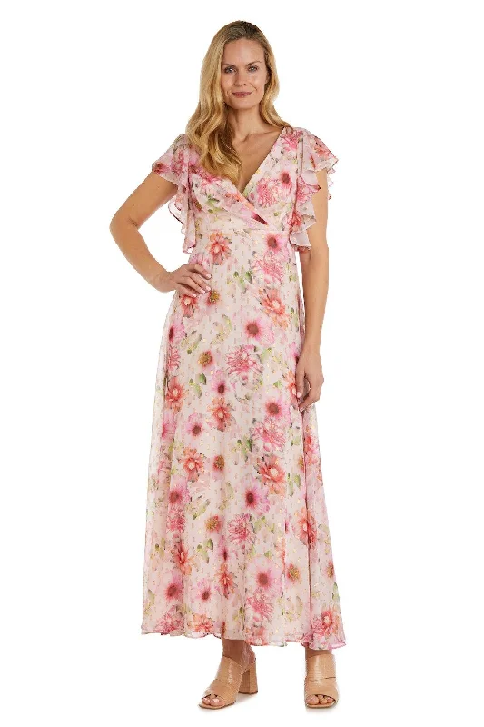 Long Train Gown Nightway Long Sleeveless Floral Maxi Dress 22140