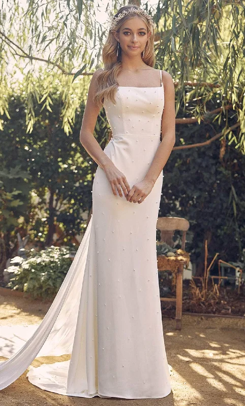 Organza Dress Nox Anabel - Sleeveless Pearl Accent Bridal Dress QW963
