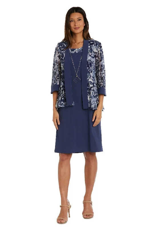 Crystal Embellished Dress R&M Richards 9649P Piece Petite Short Jacket Dress