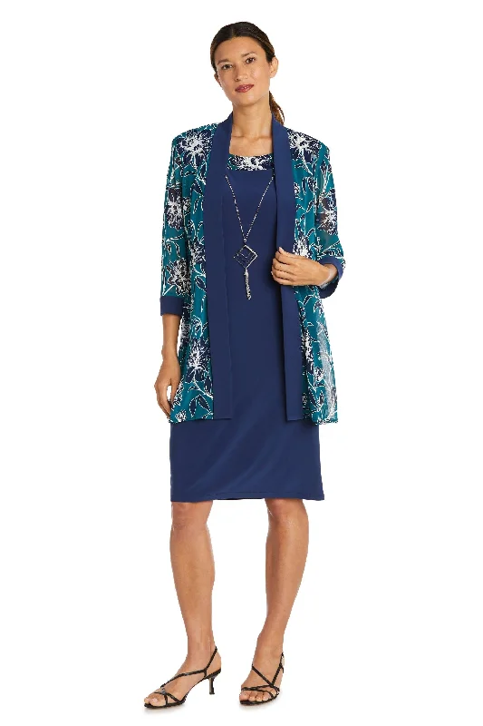 Chiffon Dress R&M Richards 7843P Short Piece Petite Jacket Dress