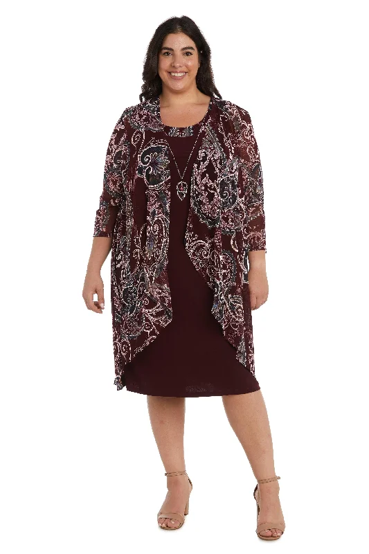 Bridal Gown R&M Richards 9187W Short Plus Size Jacket Dress