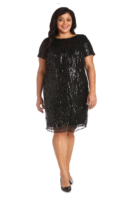 R&M Richards 7071W Short Plus Size Sequins Dress