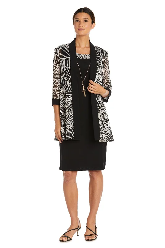 Short Sleeve Dress R&M Richards 9143 Two Piece Short Jacket Dress