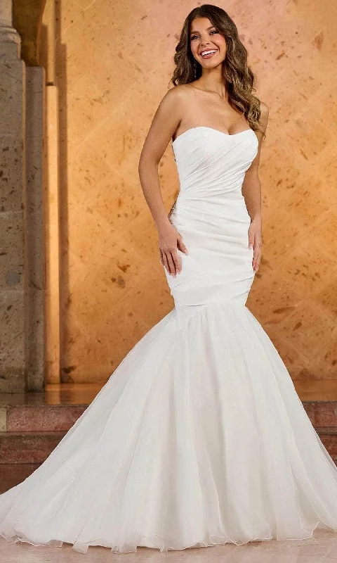 Empire Line Gown Rachel Allan RB2175 - Ruched Bodice Mermaid Bridal Gown