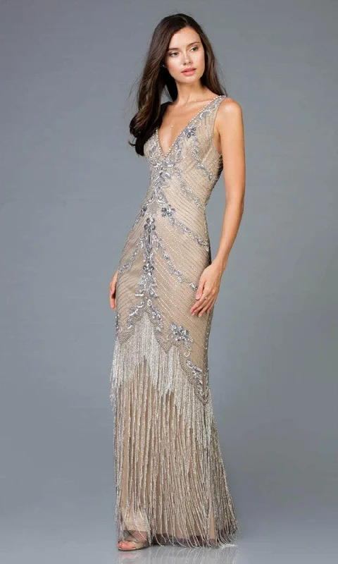 High-Fashion Wedding Gown Scala - 48951 Plunging V-Neck Rhinestone Accented Evening Dress High-Fashion Wedding Gown Scala - 48951 Plunging V-Neck Rhinestone Accented Evening Dress