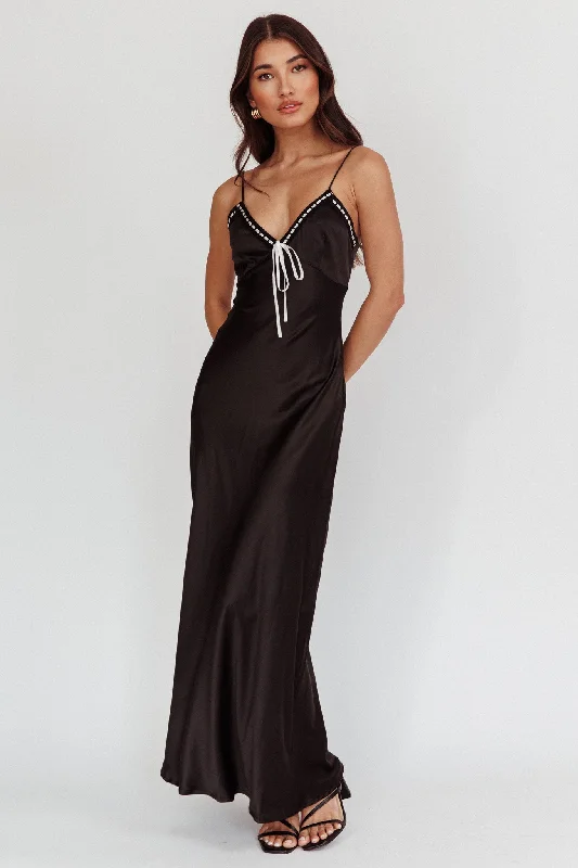 Sharla Bow Bust Maxi Dress Black