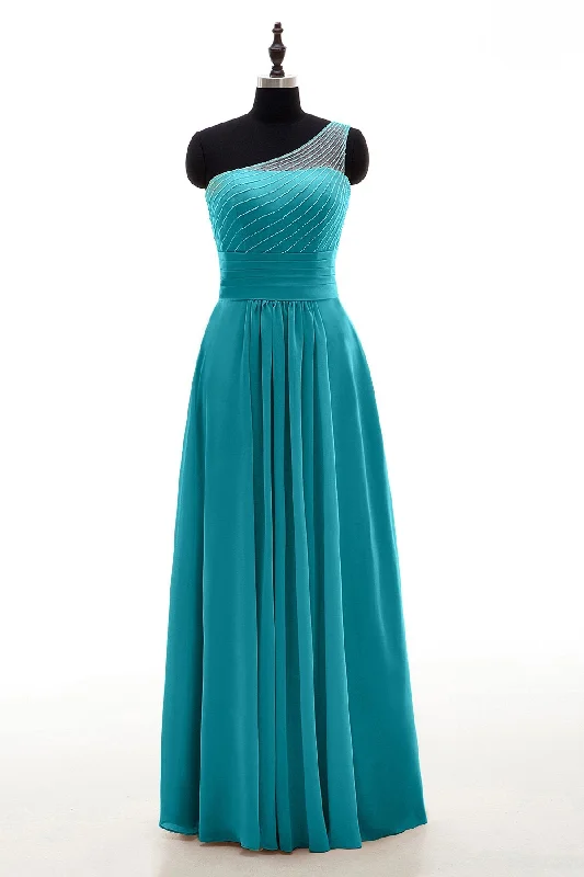 Sheath Floor Length Chiffon Bridesmaid Dress COZF1409A