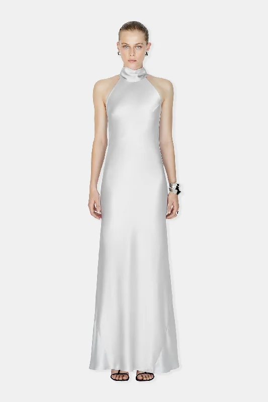 Modern Minimalist Gown Sienna Dress - Platinum