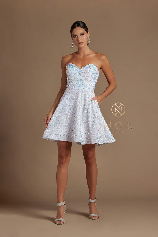 Strapless Sequins Short Homecoming Dress