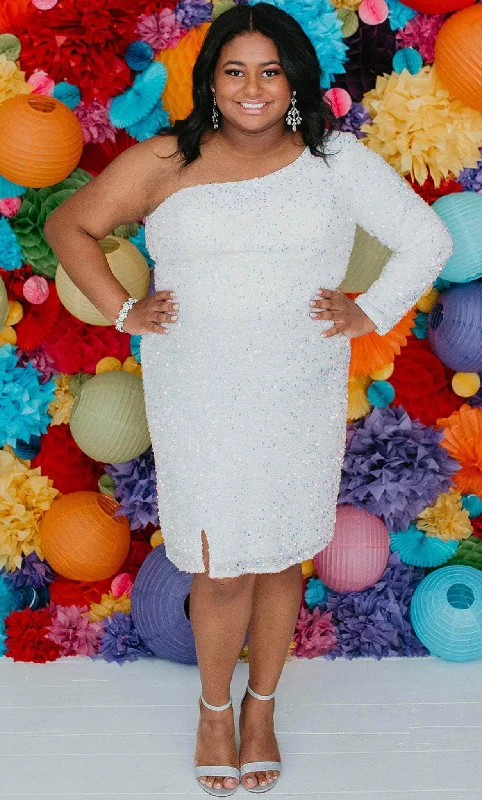 Grand Ballroom Gown Sydney's Closet SC8112 -One Sleeved Sequin Cocktail Dress