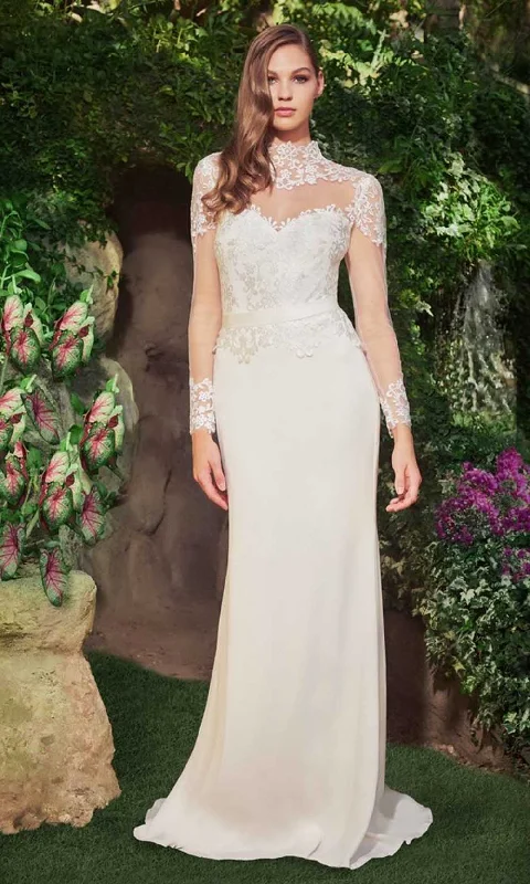 Beaded Dress Tadashi Shoji - High Neck Lace Bridal Dress BQF20445LBR