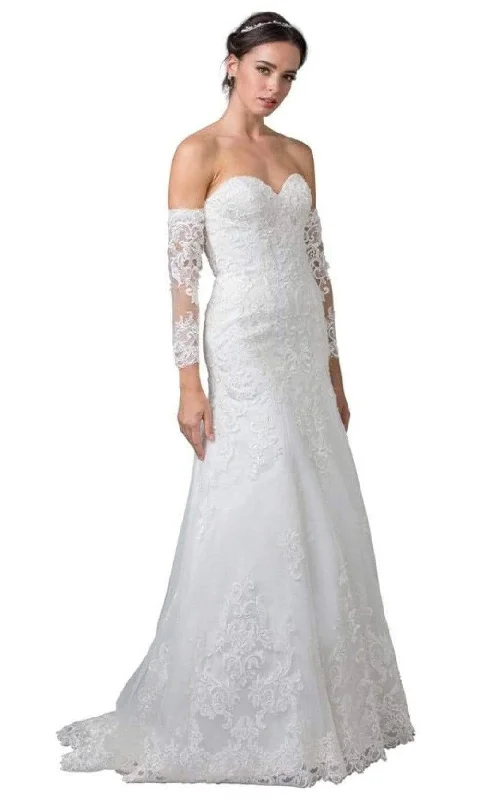 Classic Satin Dress Trevi Collection Bridal - W2376 Arm Sleeve Sweetheart Bridal Gown Classic Satin Dress Trevi Collection Bridal - W2376 Arm Sleeve Sweetheart Bridal Gown